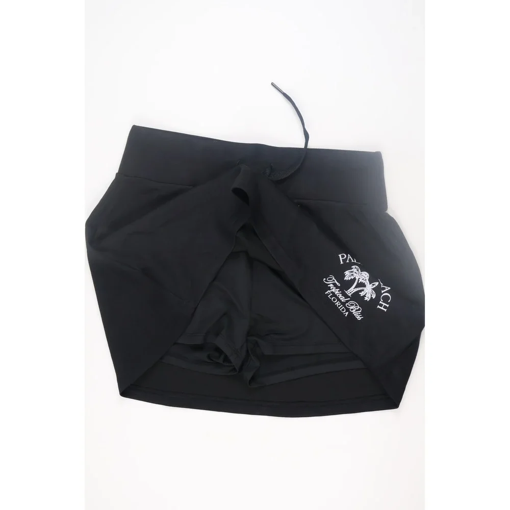 Ocean Drive Womens Skort Palm Beach Florida Black Graphic Size L Excellent